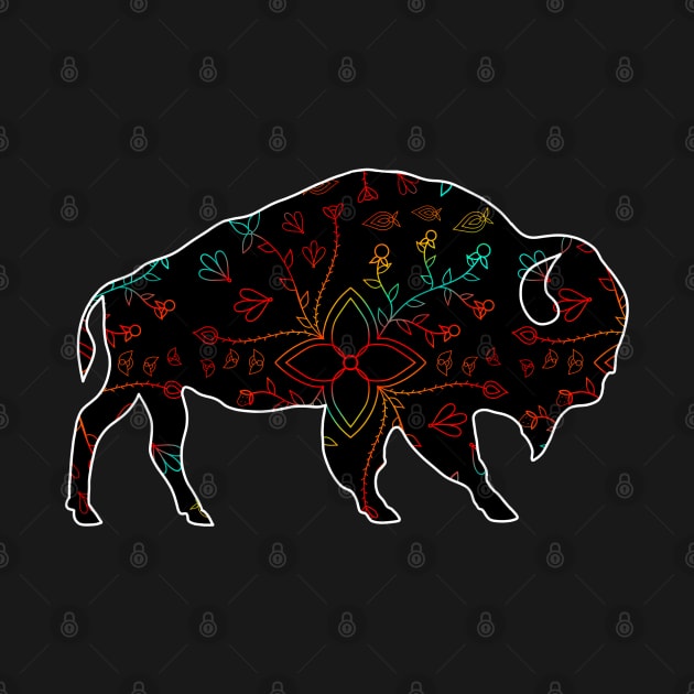 Floral Gradient bison/buffalo by Niibidoon