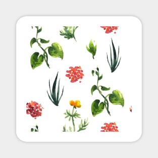 Seamless plants pattern. Floral decorative illustration. Magnet