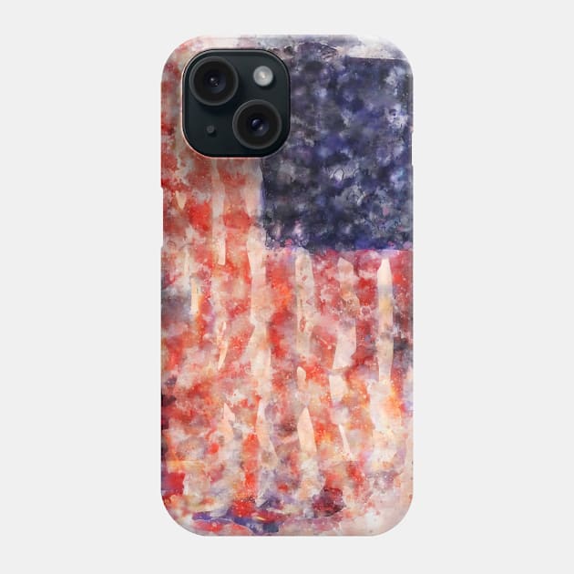 United States of America Flag Watercolor Rain USA Phone Case by HappyGiftArt