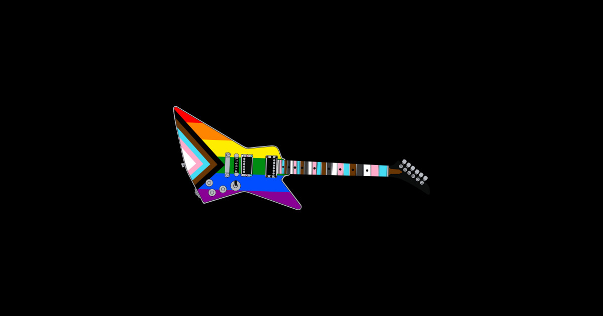 Progress Pride Electric Guitar Lgbt Sticker TeePublic