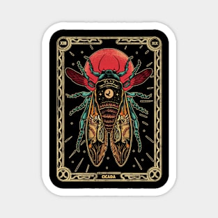 Cicada Invasion 2024 tarot card brood  XIX & XIII funny gift Magnet