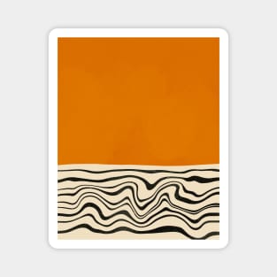 Wavy Lines - Minimalist Abstract Mid-Century Modern (Copper) Magnet