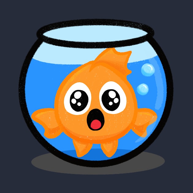 Goldfish Swimming in Bowl by Midnight Pixels