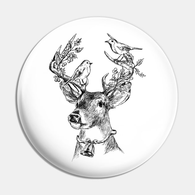 Christmas deer Pin by rachelsfinelines