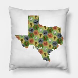 Texas State Map Board Games Pillow