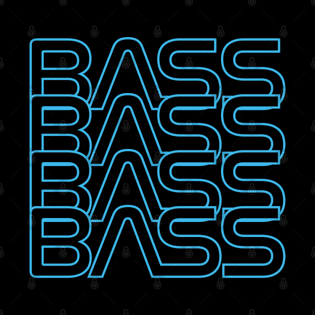 Bass Repeated Text Cool Blue by nightsworthy