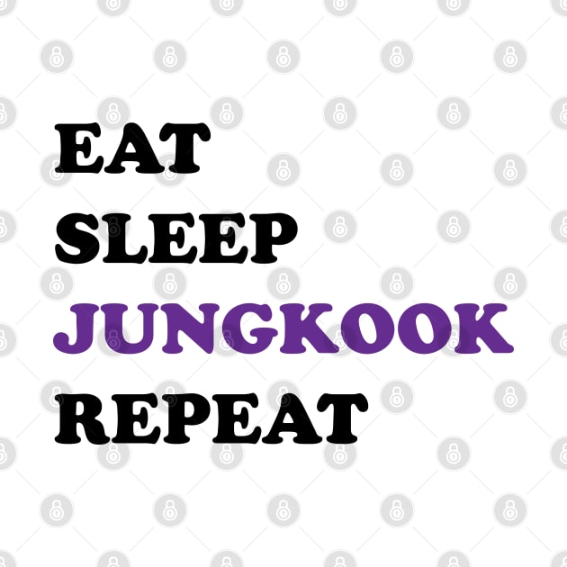 Eat sleep Jungkook repeat typography by Oricca