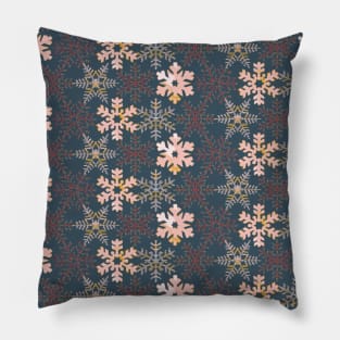 Pink Mosaic Snowflakes Pillow