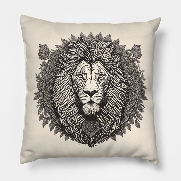 Grand Lion Pillow by Deniz Digital Ink