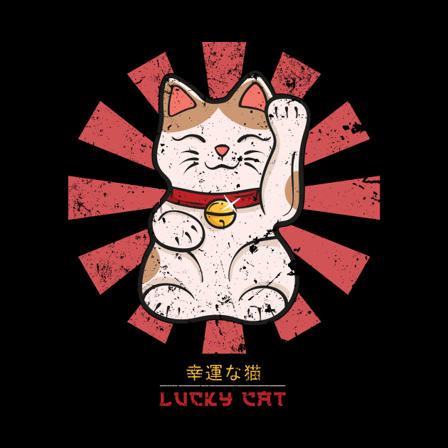 Lucky Cat Retro Japanese by Nova5