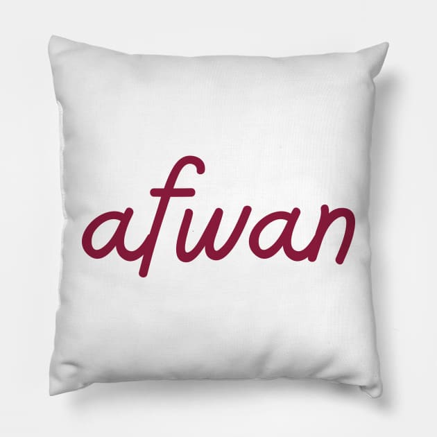 afwan - maroon red Pillow by habibitravels