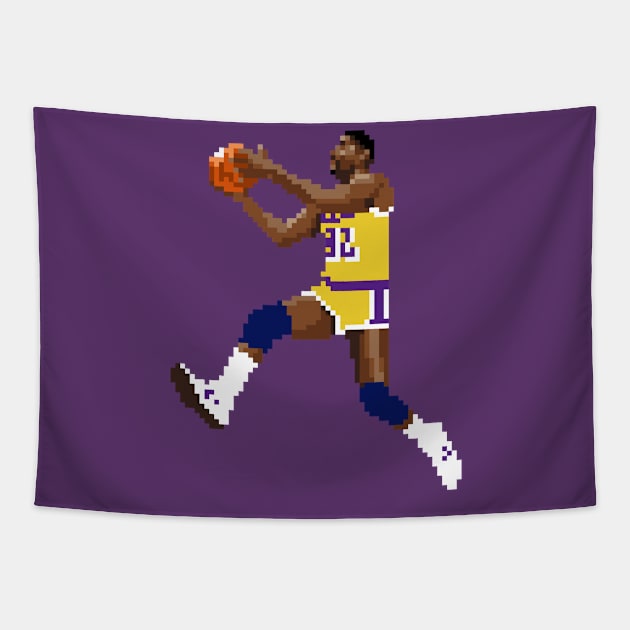 Magic Johnson Pixel Layup Tapestry by qiangdade