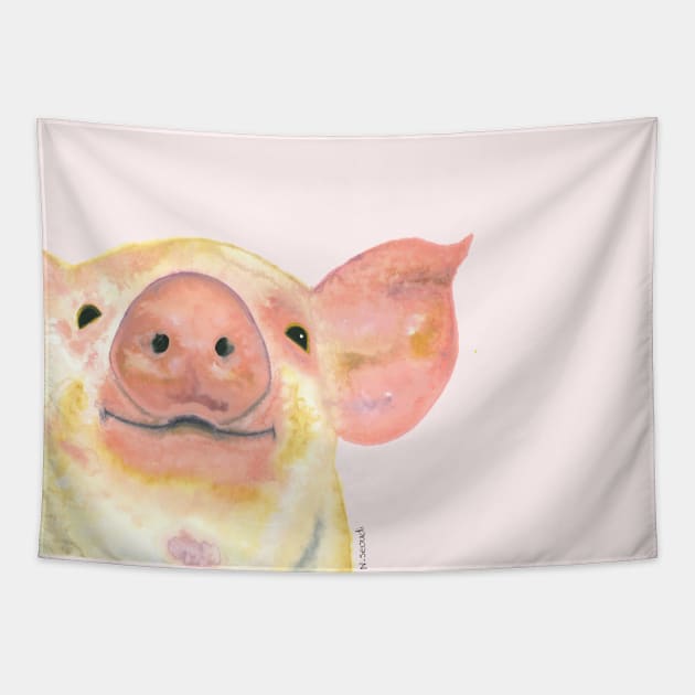 funny pig Tapestry by Nora_Seoudi