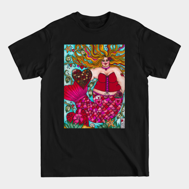 Valentine's Mermaid with Chocolates - Valentines - T-Shirt