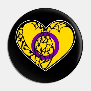 Intersex Flag LGBT+ Heart Pin