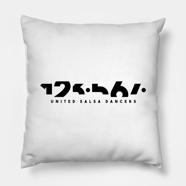 123.567. United Salsa Dancers. Black Edition. Pillow by bailopinto