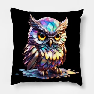 Magical Holographic Owls: Snowflake Pillow