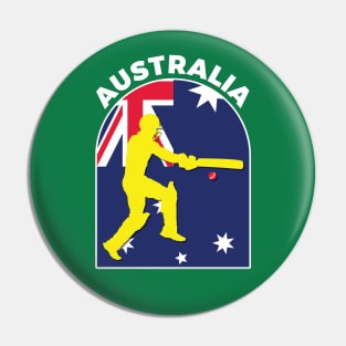 Australia Cricket Batsman Australia Flag Pin