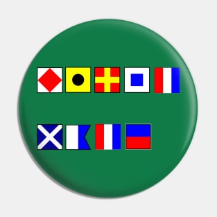 FIRST MATE SPELT OUT IN NAUTICAL FLAGS Pin