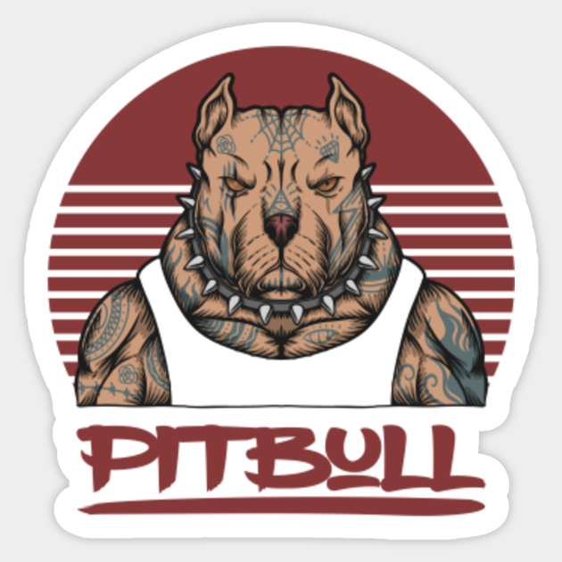 aggressive muscular tattoo pitbull gangster wearing white tank top by my freaky world