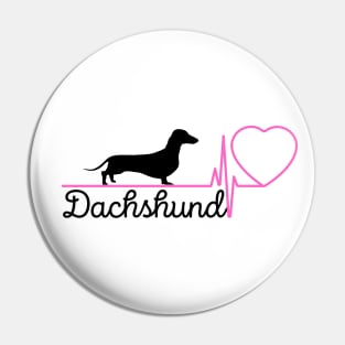 I love dachshunds pink heart Pin