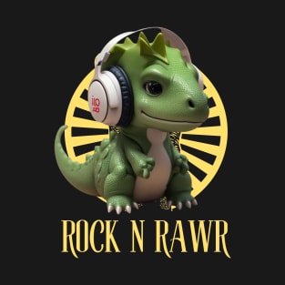 Rock & Rawr Kawaii Dinosaur T-Rex Music Japanese Style T-Shirt