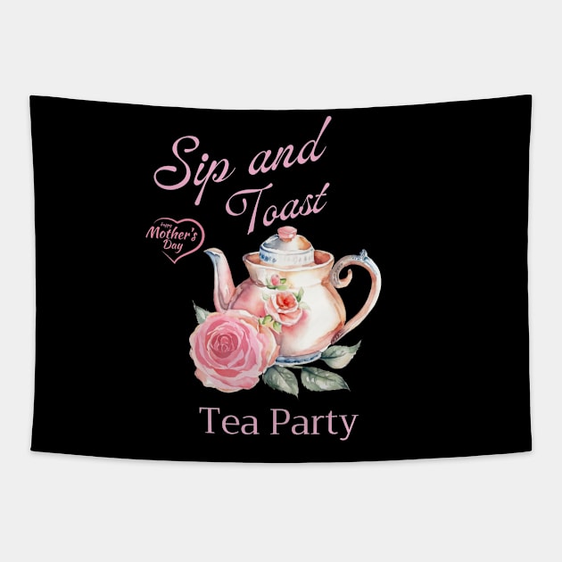 Mother daty Tea Party Sip and Toast Tapestry by CoolFuture