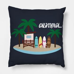 Beach bear blending in the environment Pillow