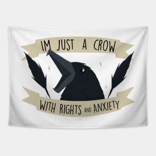 Cartoon Collection:  Anxiety Crow Tapestry