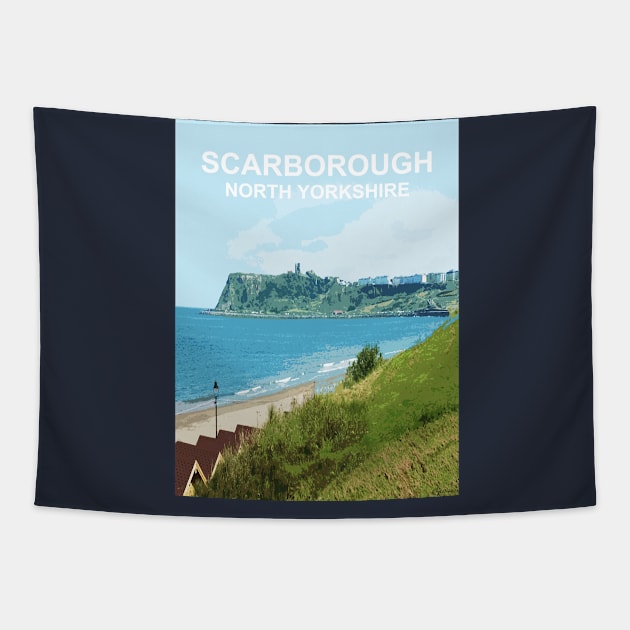 Scarborough North Yorkshire. Travel poster Tapestry by BarbaraGlebska