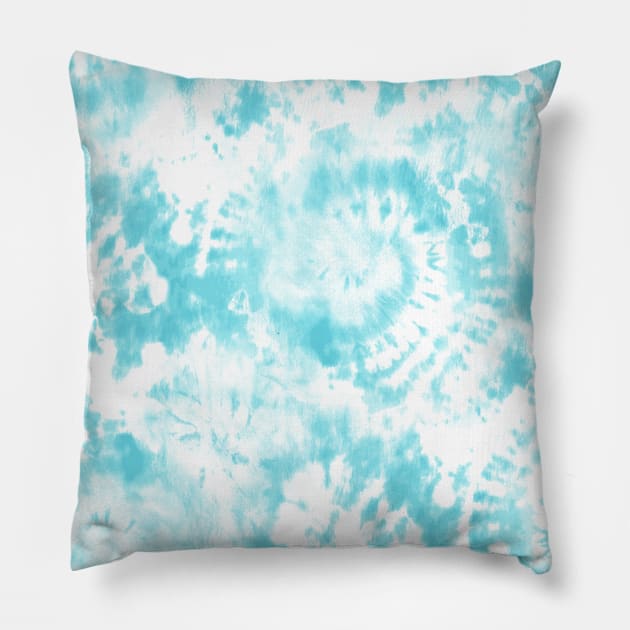 Light Blue Tie-Dye Pillow by Carolina Díaz