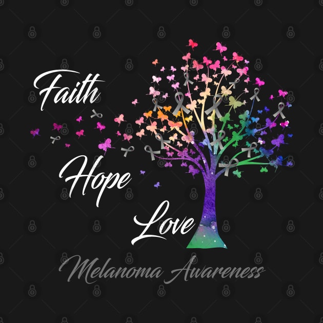 Faith Hope Love Melanoma Awareness Support Melanoma Warrior Gifts by ThePassion99