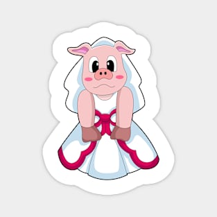 Pig as Bride with Wedding dress Magnet