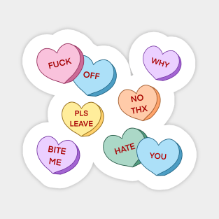 Rude Candy Hearts Pattern Magnet