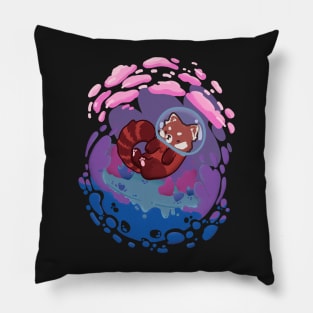 Red Panda Astronaut Kawaii Space Fantasy Planet Pillow