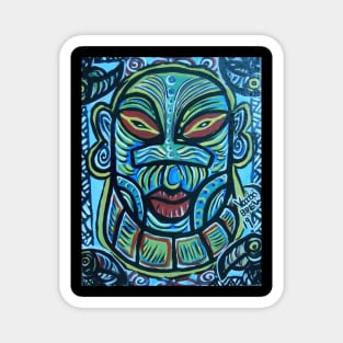 Tiki mask and birds Magnet