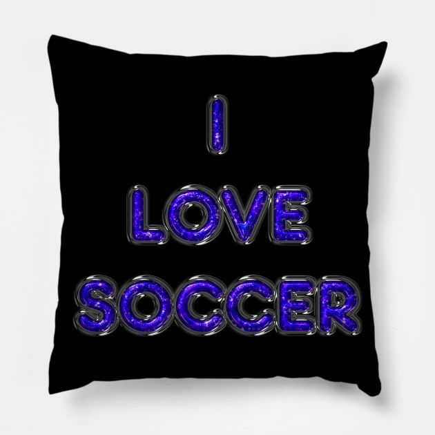 I Love Soccer - Purple Pillow by The Black Panther