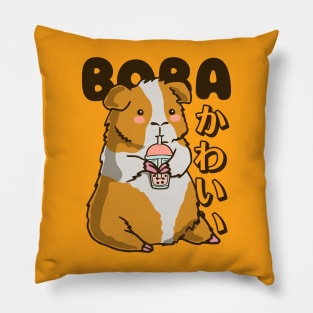 Kawaii Guinea Pig Drinking Boba Pillow