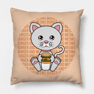 All I Need is burger and cats, burger and cats, burger and cats lover Pillow