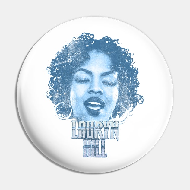 Retro Lauryn Hill Blue Distressed Pin by Skate Merch