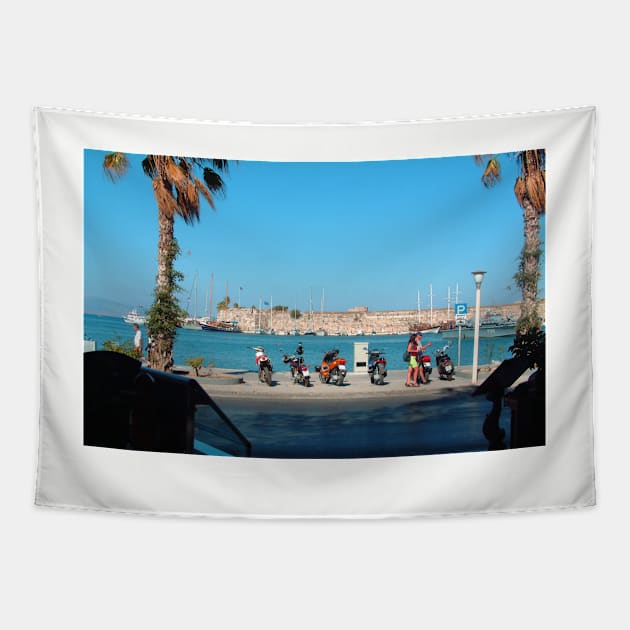 Kos Town Harbour Tapestry by tomg