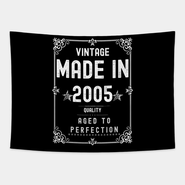 Vintage Made in 2005 Quality Aged to Perfection Tapestry by Xtian Dela ✅