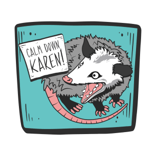 Calm Down, Karen! Possum T-Shirt