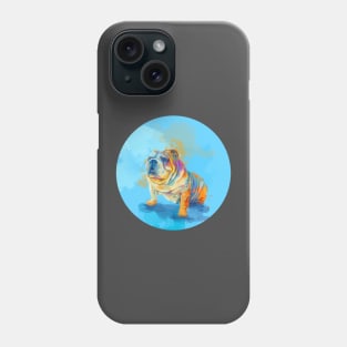 English Bulldog Digital Art Phone Case