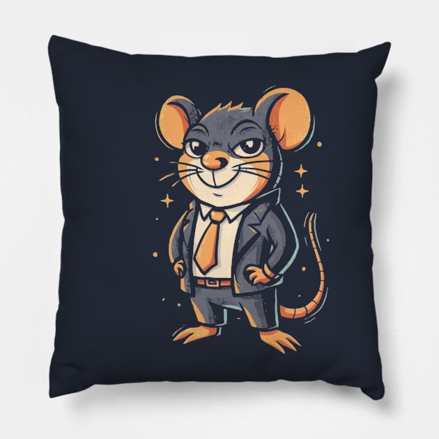 Mouse enterpreneur Pillow by Ridzdesign