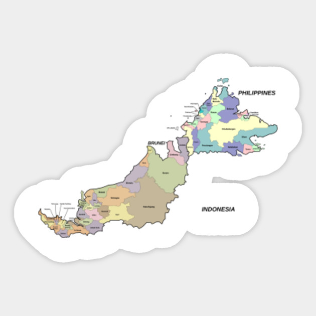 Limited Edition Exclusive Sabah And Sarawak Parliamentary Map Sabah And Sarawak Parliamentary Map Sticker Teepublic