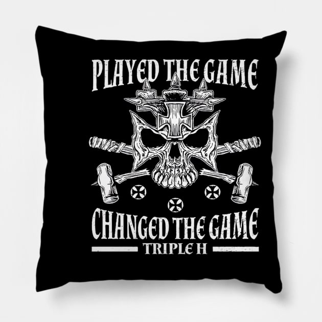 Triple H Skull And Hammers Pillow by Holman