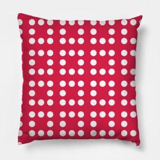 Red and White Polka Dots Seamless Pattern 017#001 Pillow