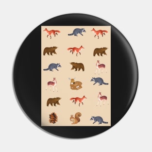 Forest Animal Print - Pattern Pin