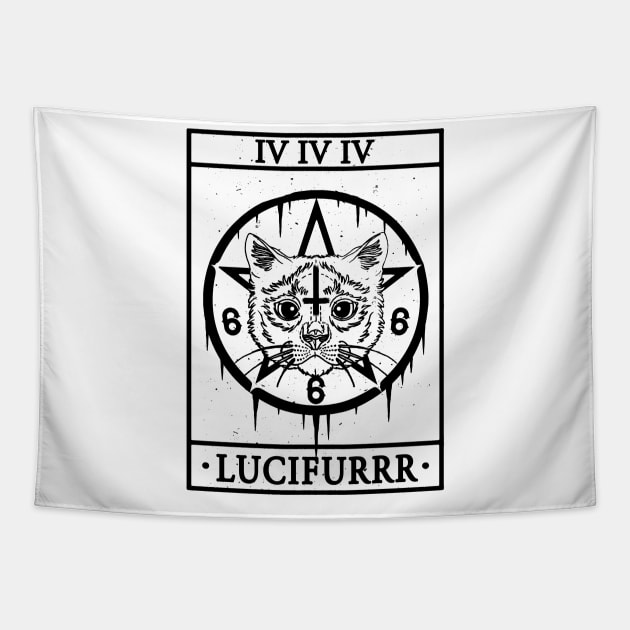 LUCIFURRR- FUNNY CAT TAROT CARD Tapestry by Tshirt Samurai